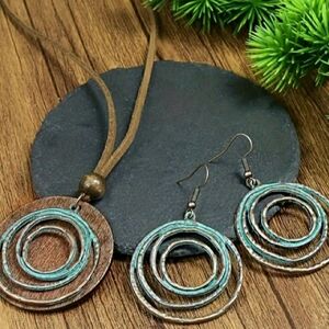 Boho Gypsy Sisters Turquoise and Brown Necklace Set